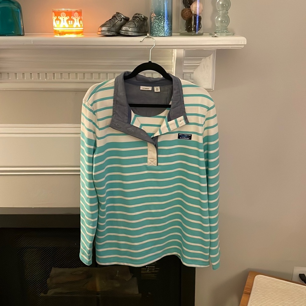 LLBean Striped Pullover, size XL